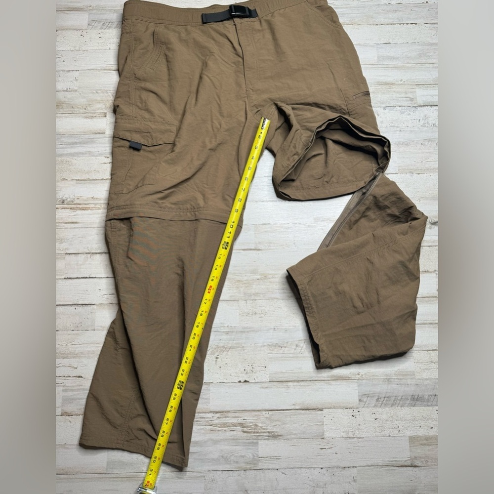 Nordic Track Pants Mens 40x30 Brown Nylon Stretch Loose Cargo Convertible - Picture 4 of 9